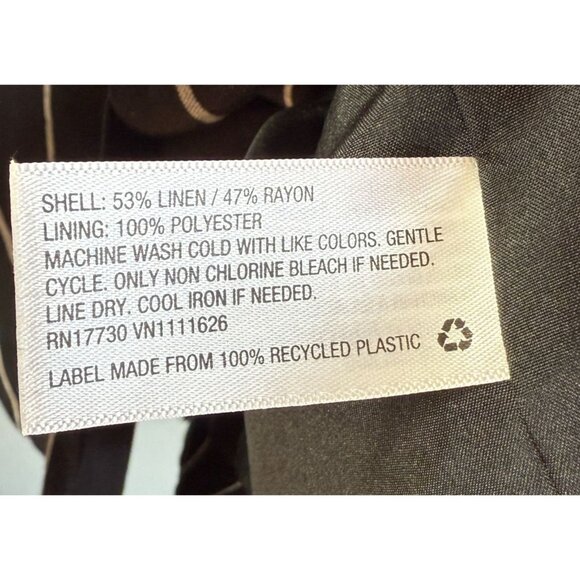 A NEW DAY Linen Blend Striped Blazer Jacket Sz 2 Smart Casual Preppy Quiet Luxur - Picture 11 of 11